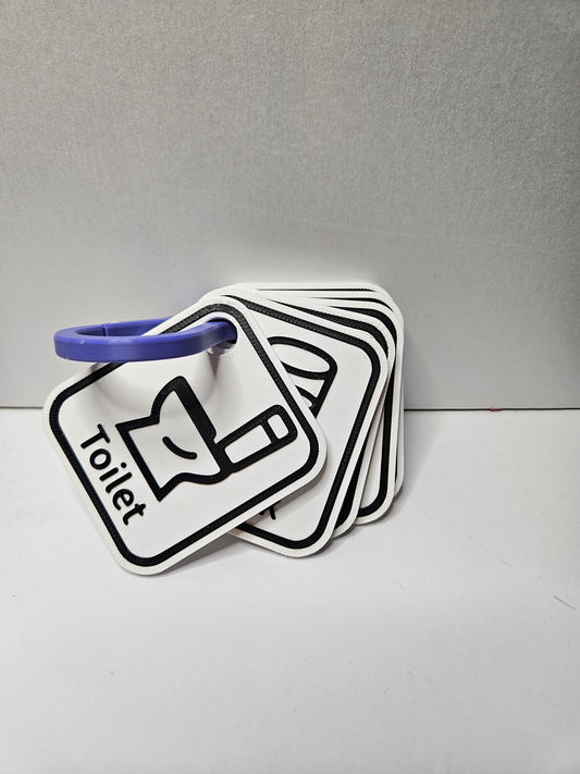 Basic Needs Communication Tags - 3D Printed Visual Communication Aid for Kids - Set of 6 Durable Plastic Tags