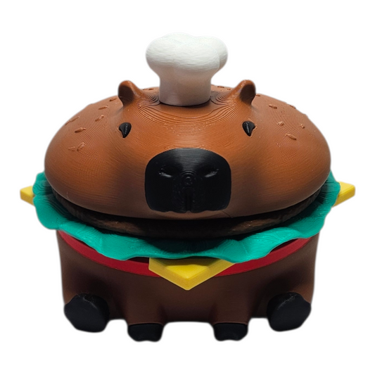 🐹🍔 Capybara Burger Coaster Set + Snack Bowl & Bottle Opener