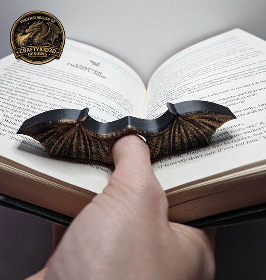 Wings of Valour Thumb Page Holder – Dragon Wing 3D Printed Book Holder for One-Handed Reading | Fantasy Reader Gift & BookTok Accessory