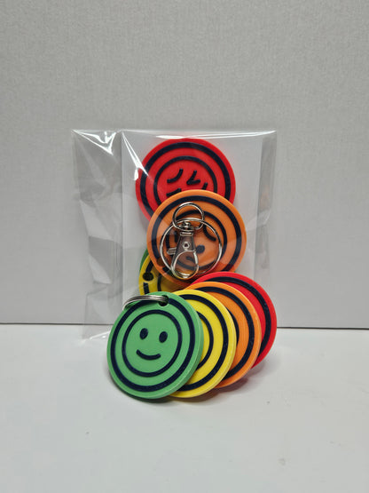 Pain Level Communication Tags – 3D Printed Emotion Keyrings (Set of 4 tags)